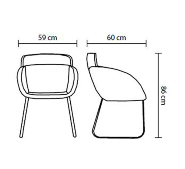 Кресло Cape 4L, с черна основа, с опция за дамаска в различни цветове